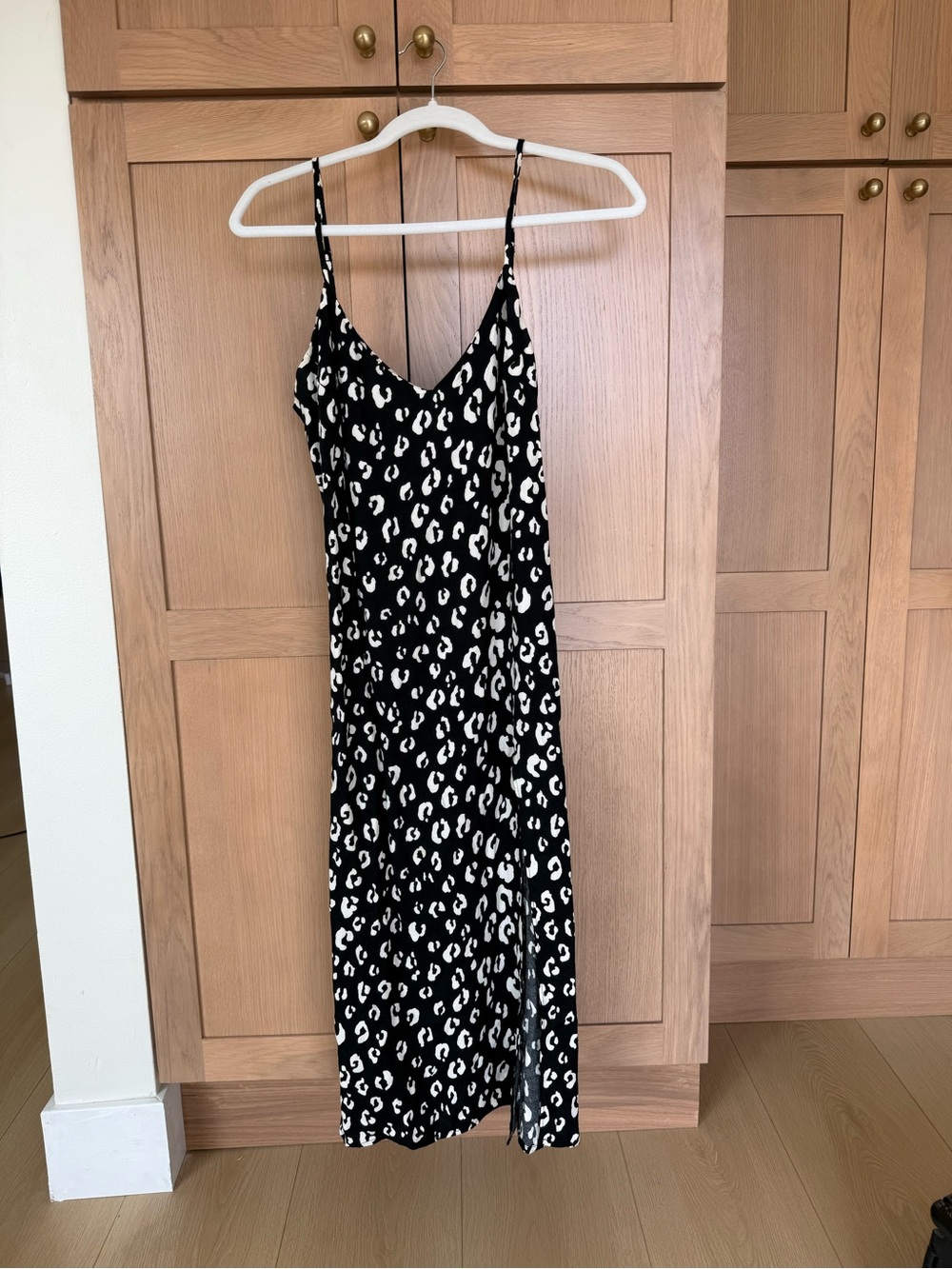 Reformation Black and White Leopard-Print Midi Slip Dress - Picture 2 of 2